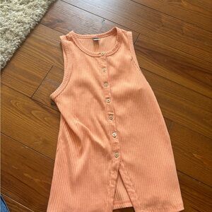 Old navy Orange Sleeveless Button-Up Top